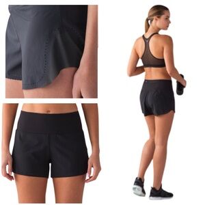 Lululemon Smooth Stride Black Shorts